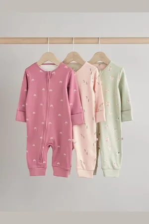 Next Baby Printed 100% Cotton Zip Sleepsuits (0mths-3yrs)2 - 3 år (92 - 98cm)