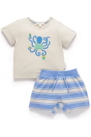 Purebaby Octopus 100% Cotton Shorts and T-Shirt Set9298cm