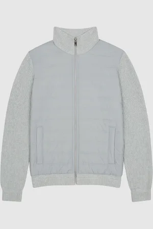 Reiss Trainer Hybrid Zip Through Quilted JumperM