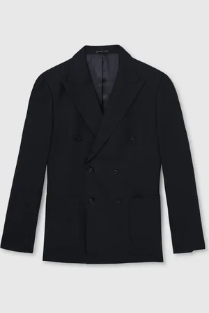Reiss Kin Db Hør Dobbeltradet Jakkesæt Slim Fit Blazer56 Almindelig (UK 46 R)