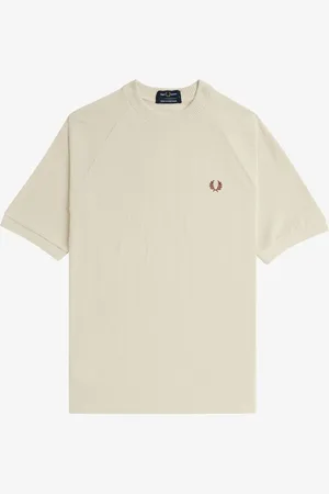 Fred Perry 100% Cotton Ribbed Raglan Sleeve T-ShirtS