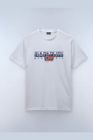 Napapijri Aylmer White Short Sleeve 100% Cotton T-ShirtM