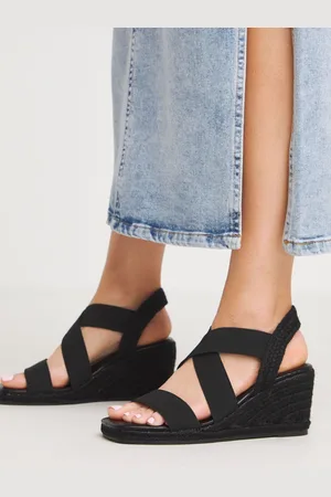 Simply Be Elastic Crossover Espadrille Kilehæle Sandaler I Extra Bred pasform