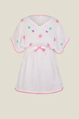 Accessorize Blomster Broderet 100% Bomuld Kaftan3 - 4 år (98 - 104cm)