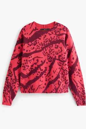 Next Cosy Animal Printed Crew Neck Long Sleeve Knitted JumperXL almindelig