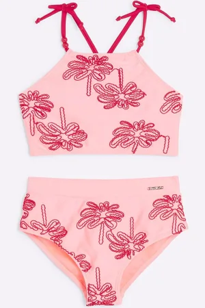 River Island Girls Palm Embroidery Bikini134140cm