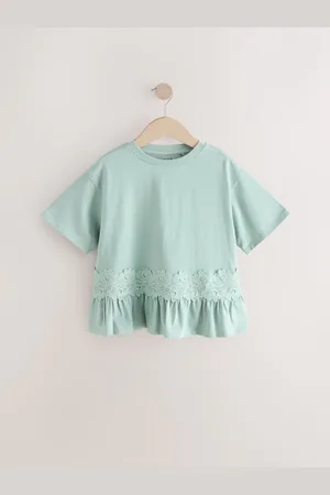 Next Lace Frill Hem 100% Cotton T-Shirt (3-16yrs)166168cm