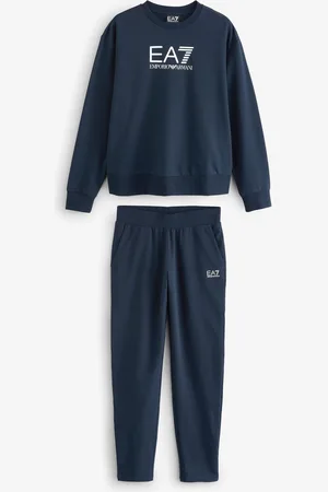 EA7 Emporio Armani Blue Logo Stretch Cotton Tracksuitmedium