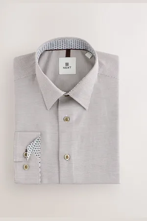 Next Regular Fit Long Sleeve Single Cuff Textured ShirtXL