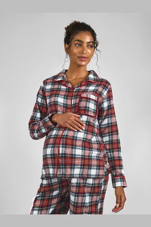 JoJo Maman Bébé Maternity Check Woven Pyjama SetS
