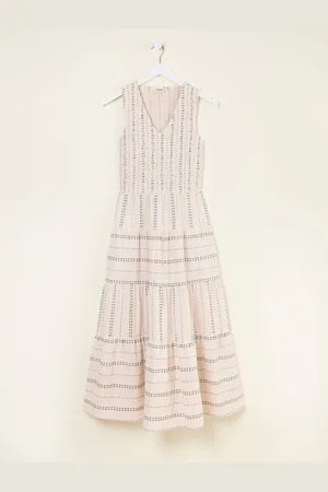 Fat Face FatFace Tiered Stripe 100% Cotton Dress