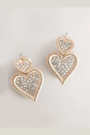 Next Sparkle Heart Drop Earrings Made With Recycled ZincEn