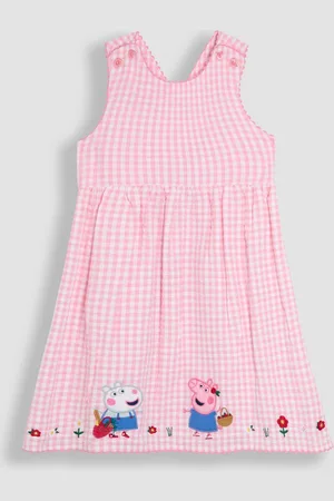 JoJo Maman Bébé Peppa Pig Applique Gingham Cross Back Dress7480cm