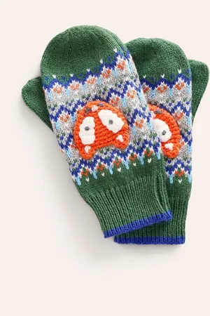 Boden Fox Fair Isle Pattern Novelty vanter9 - 12 år (134 - 152cm)