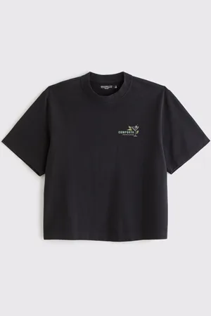 Abercrombie & Fitch Back Print Short Sleeve 100% Cotton Black T-Shirtlarge