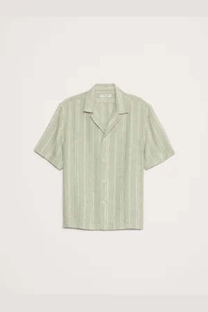 Banana Republic Stripe Linen-Viscose Resort Shirtlarge