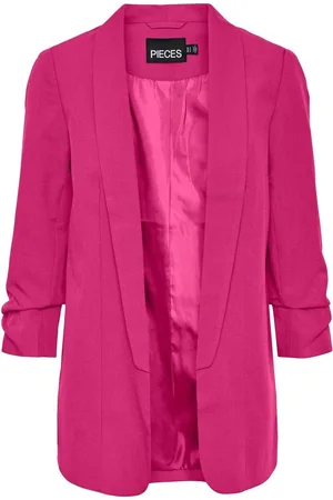 Pieces® Ruched Sleeve 100% Cotton Blazer36