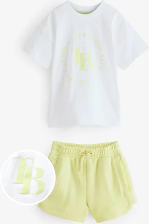 Ted Baker Lime Green Glitter Print T-Shirts & Textured Shorts Set 2 Piece98104cm