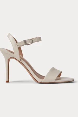 Ralph Lauren Gwen Strap Leather Heel Sandals