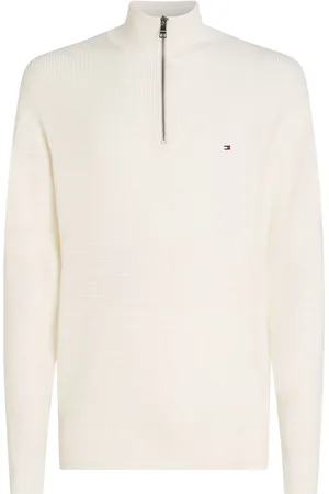 Tommy Hilfiger Mock Neck Half Zip 100% Cotton Jumperxlarge