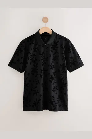 Next Flocked Quarter Zip Polo-skjorterMiddel