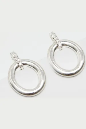 Simply Silver Polished Oval Link Drop EarringsEn