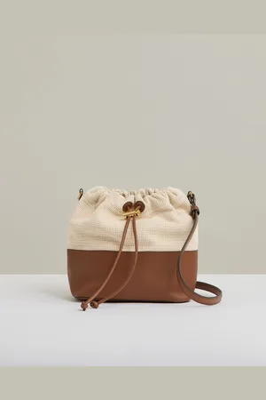 Reiss Bernie Leather And Canvas Bucket Bagen