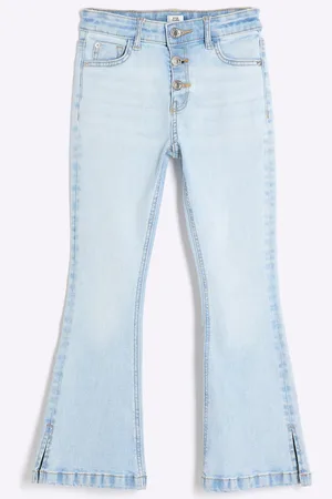 River Island Girls Denim Button Front Flared Jeans146152cm