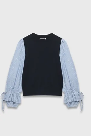mint&berry Woven Stripe Sleeve TopM
