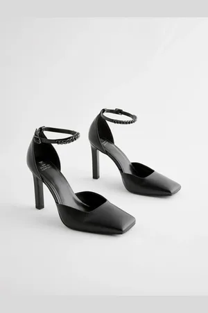 Next Forever Comfort Square Toe Chain Ankle Strap Heels