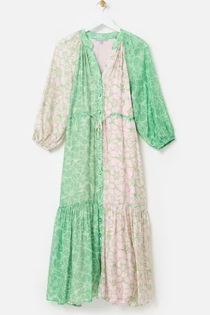 Oliver Bonas Floral Print Tiered Midi Dress36