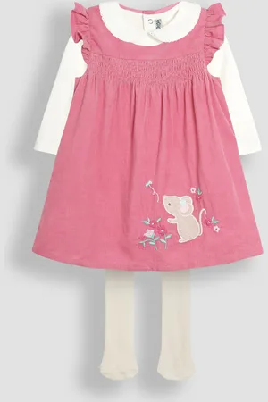 JoJo Maman Bébé Mouse Appliqué Cord Baby Dress And Top Set6 - 12 måneder (68 - 80cm)