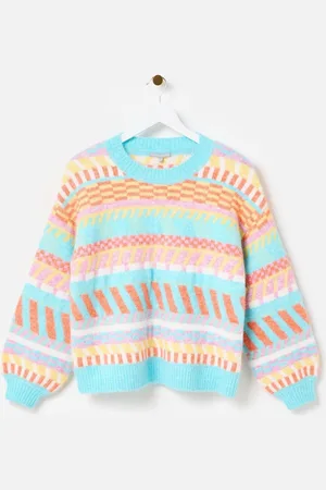Oliver Bonas Abstract Stripe Geometric Knitted Jumper42