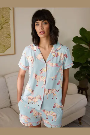 Chelsea Peers Boho Stripe Zebra Print Short Pyjamas Set50