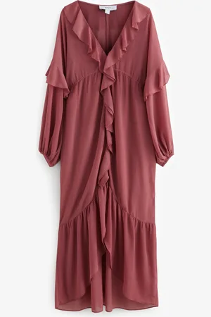 Next Long Sleeve Ruffle Maxi Dress48
