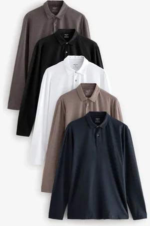 Next Langærmet Jersey Polo-skjorter 5 PakkeXL