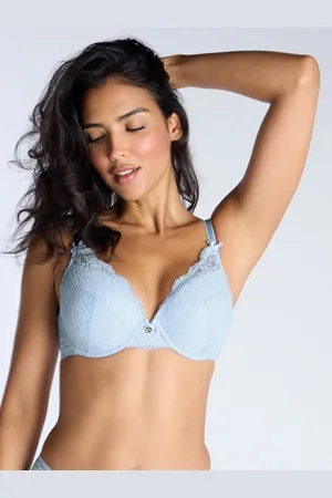 Boux Avenue Blue Amber Lace Plunge Bra75DD