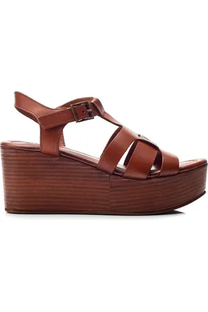 Moda In Pelle Quizette Woven T-Bar Stacked Wedgeseu37