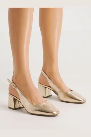 Simply Be Wide Fit Flexi Sole Kitten Heel Slingback Block Heel Shoes