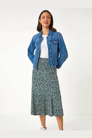Roman Floral Print Panel Skirt40