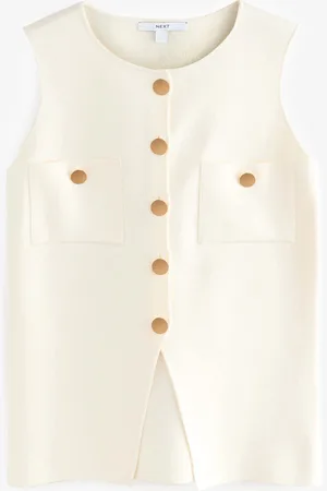 Next Smart Knitted Button Waistcoat Top