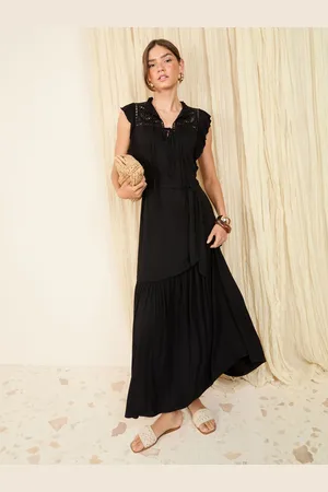 Friends Like These Short Frill Sleeve Broderie Jersey Midi Dress44