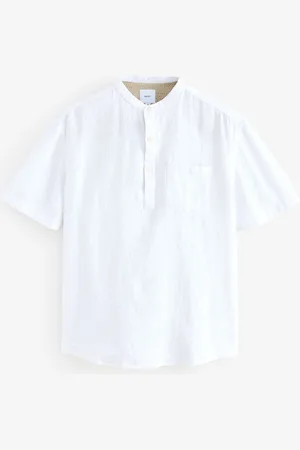 Next Cotton Linen Blend Short Sleeve ShirtXL