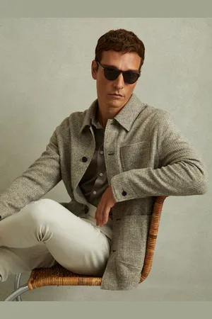 Reiss Marble Checked Brushed Workwear JacketM