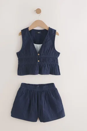 Next 100% Cotton Waistcoat, Shorts And Vest Top Set (3-16yrs)110116cm