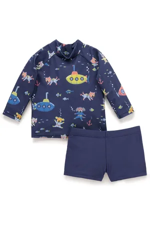 Purebaby Submarine Langærmet Rashie Shorts Sæt98104cm