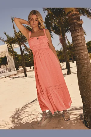 Friends Like These Millie Mackintosh Crinkle Lace Trim Tiered Midi Sun Dress46