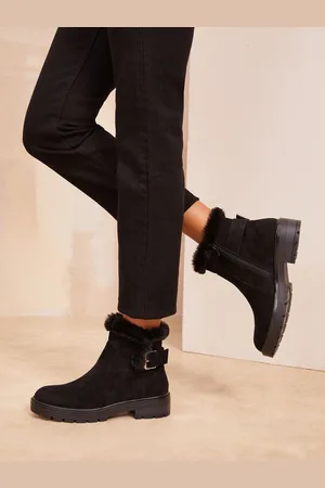 Friends Like These Flade sko Buckle Detail Casual Kunstigt ruskind Chelsea Støvler