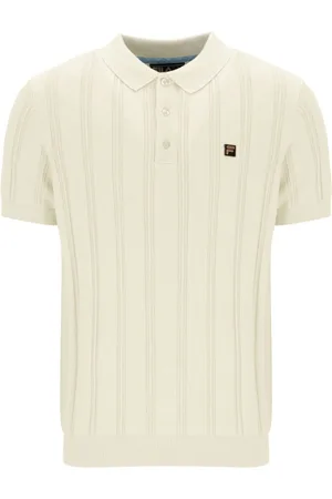 Fila Kennedy Textured Stripe Knit 100% Cotton Polo ShirtStor