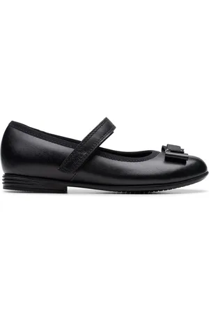 Clarks Finja Tap Mary Jane Bow Leather Shoes